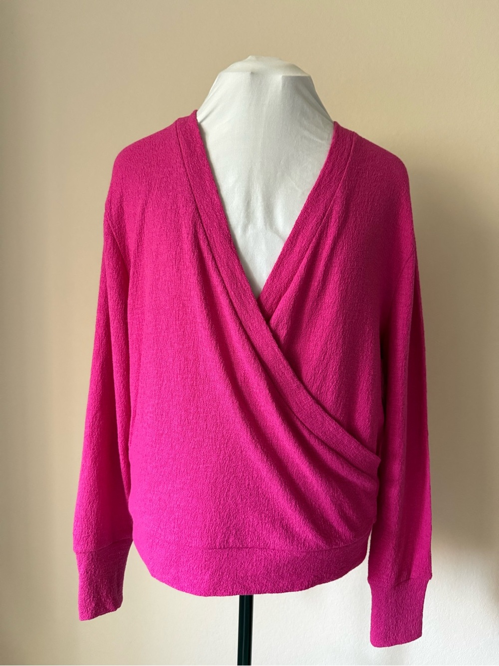 J. Crew Women’s Bright Fuchsia Surplice V-Neck Sweater